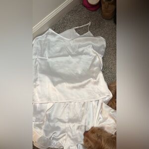 Amazon Women's White Satin Pajama Set